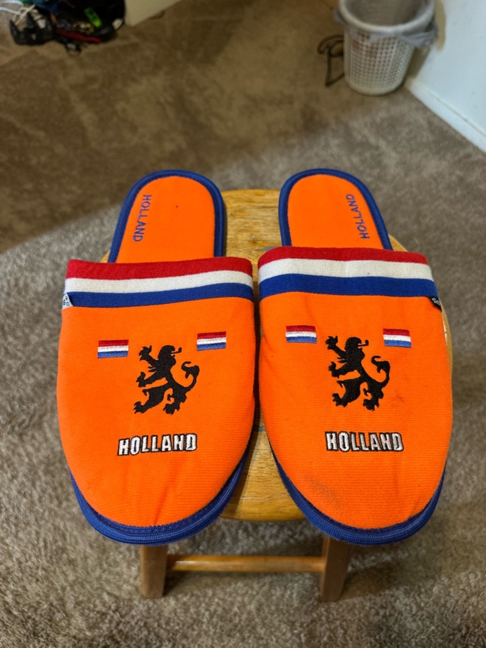 Vintage Netherlands Holland “triple orange” slides 00s